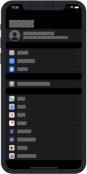 Phone screen of settings
